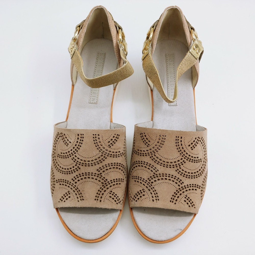 Lori Goldstein Shoes Womens Saysha Cashmere Brown 10 Suede Ankle Strap Sandals
